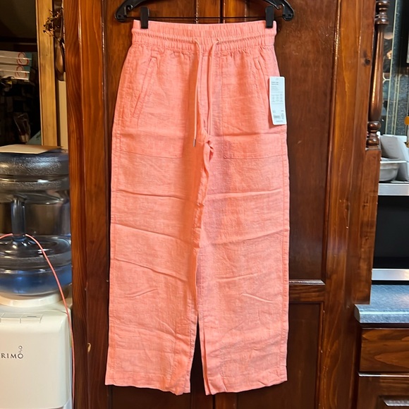 Athleta Pants - Women’s retreat linen wide leg pant coral in color Athleta brand
